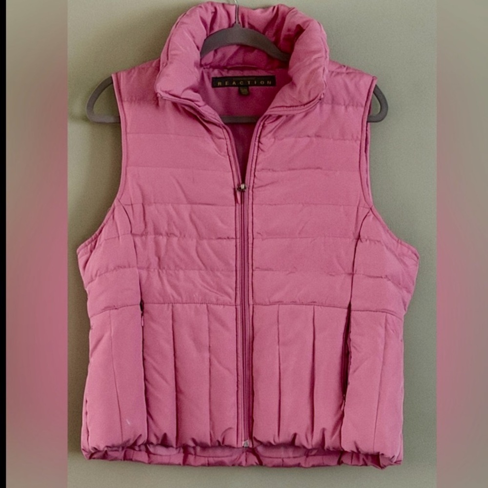 Kenneth Cole Reaction Down/Feather Quilted Zip Up Vest Zipper Pockets Collar XL
